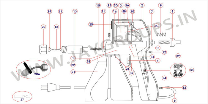 Spray gun CM16 drawing